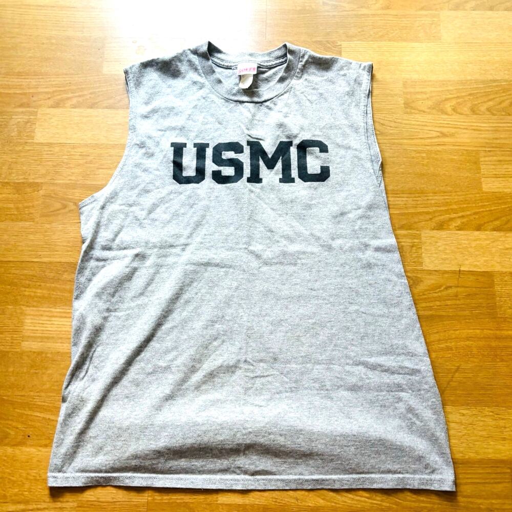 VINTAGE USMC TANK TOP T SHIRT LARGE 90s